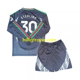 Billige Fotballdrakter Arsenal Sterling 30 Barn Bortedraktsett 2024/25 Langermet